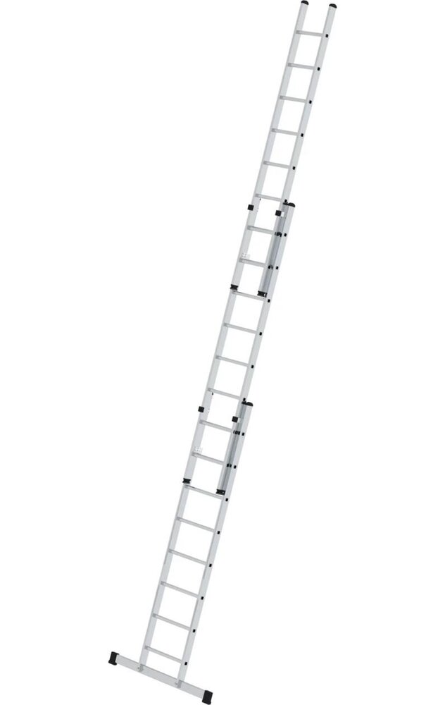 Roossien 3-delige aluminium opsteekladder, 3x8 sporten met stabilisatiebalk