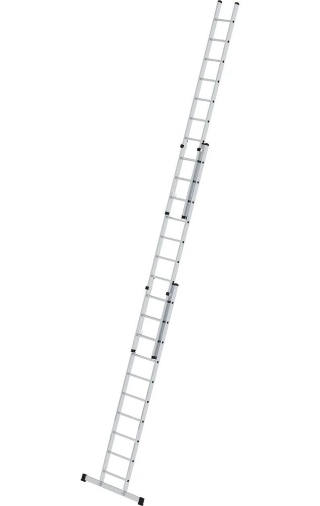 Roossien 3-delige aluminium opsteekladder, 3x10 sporten met stabilisatiebalk