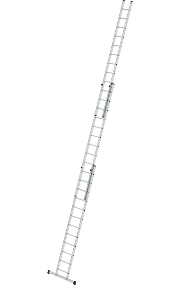 Roossien 3-delige aluminium opsteekladder, 3x12 sporten met stabilisatiebalk