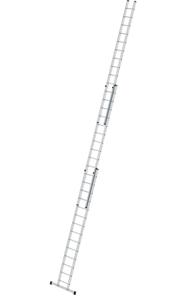 Munk 3-delige aluminium opsteekladder, 3x14 sporten met stabilisatiebalk Munk 3-delige aluminium opsteekladder, 3x14 sporten met stabilisatiebalk