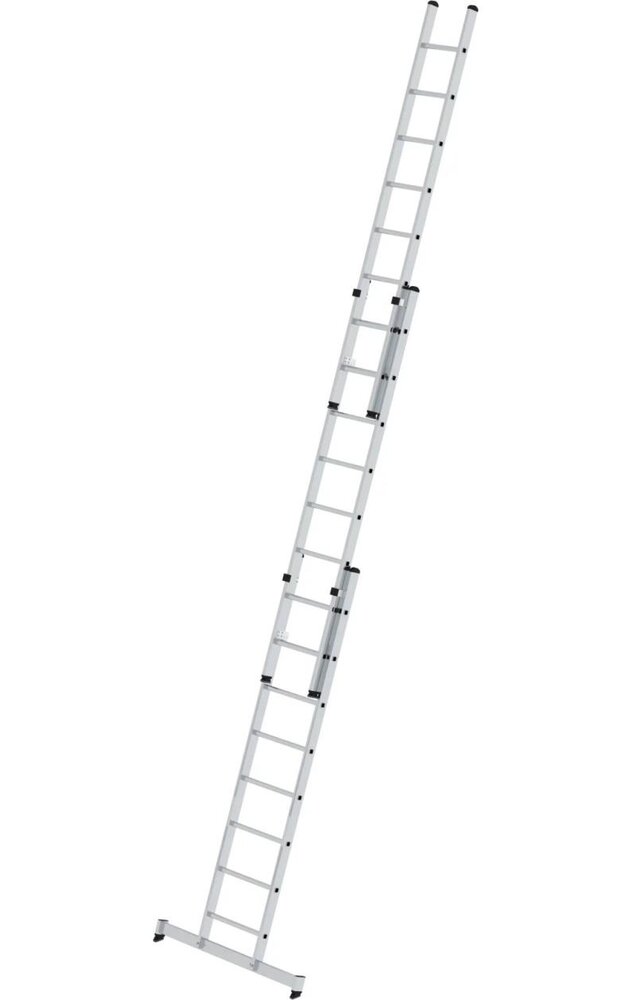 Roossien 3-delige aluminium opsteekladder, 3x8 sporten met Nivello stabilisatiebalk Roossien 3-delige aluminium opsteekladder, 3x8 sporten met Nivello stabilisatiebalk