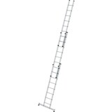 Munk 3-delige aluminium opsteekladder, 3x8 sporten met Nivello stabilisatiebalk Munk 3-delige aluminium opsteekladder, 3x8 sporten met Nivello stabilisatiebalk