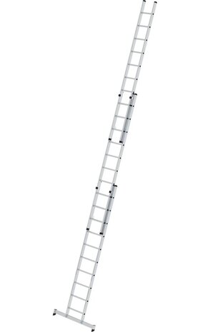 Roossien 3-delige aluminium opsteekladder, 3x10 sporten met Nivello stabilisatiebalk