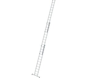 Roossien 3-delige aluminium opsteekladder, 3x12 sporten met Nivello stabilisatiebalk