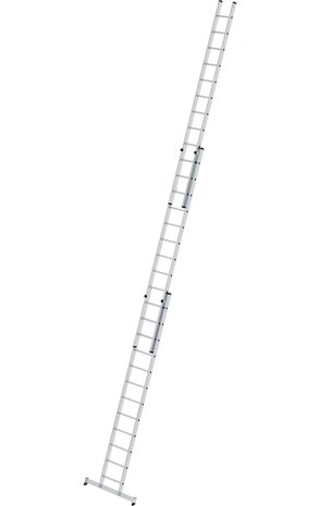Roossien 3-delige aluminium opsteekladder, 3x12 sporten met Nivello stabilisatiebalk