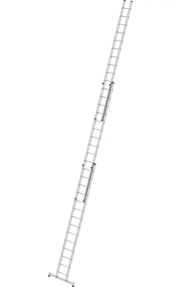 Roossien 3-delige aluminium opsteekladder, 3x14 sporten met Nivello stabilisatiebalk