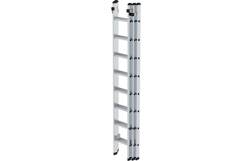 3-delige aluminium opsteekladder, 3x8 sporten