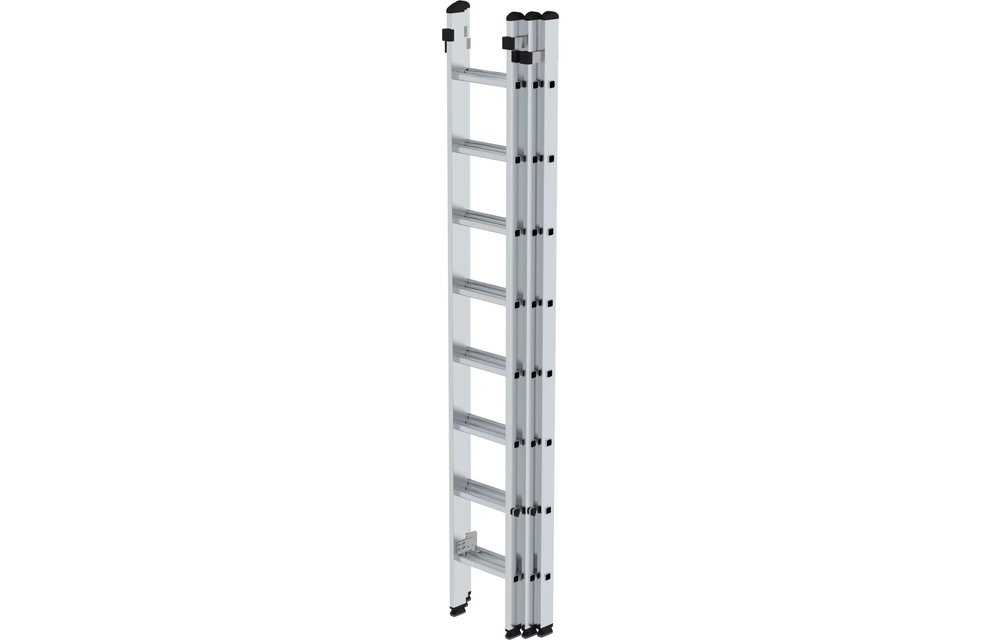 privacy Kreek Penetratie 3-delige aluminium opsteekladder, 3x8 sporten | Ladder.nl