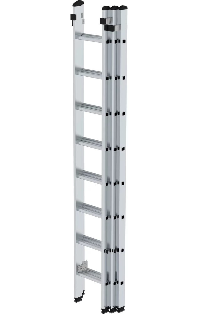 Munk 3-delige aluminium opsteekladder, 3x8 sporten Munk 3-delige aluminium opsteekladder, 3x8 sporten