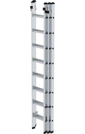 Munk 3-delige aluminium opsteekladder, 3x8 sporten Munk 3-delige aluminium opsteekladder, 3x8 sporten