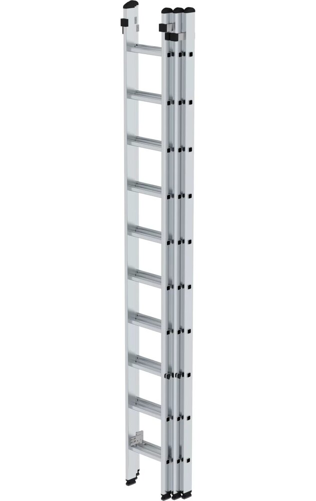 Munk 3-delige aluminium opsteekladder, 3x10 sporten Munk 3-delige aluminium opsteekladder, 3x10 sporten