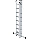 Munk 3-delige aluminium opsteekladder, 3x8 sporten met stabilisatiebalk Munk 3-delige aluminium opsteekladder, 3x8 sporten met stabilisatiebalk