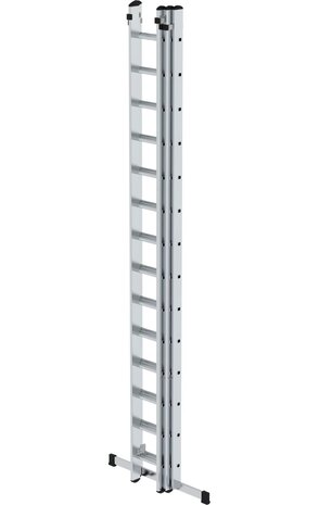 Munk 3-delige aluminium opsteekladder, 3x14 sporten met stabilisatiebalk Munk 3-delige aluminium opsteekladder, 3x14 sporten met stabilisatiebalk