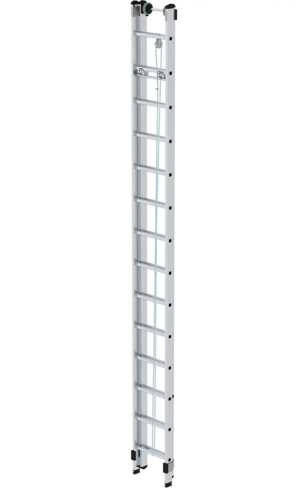 Munk 2-delige aluminium optrekladder, 2x14 sporten Munk 2-delige aluminium optrekladder, 2x14 sporten