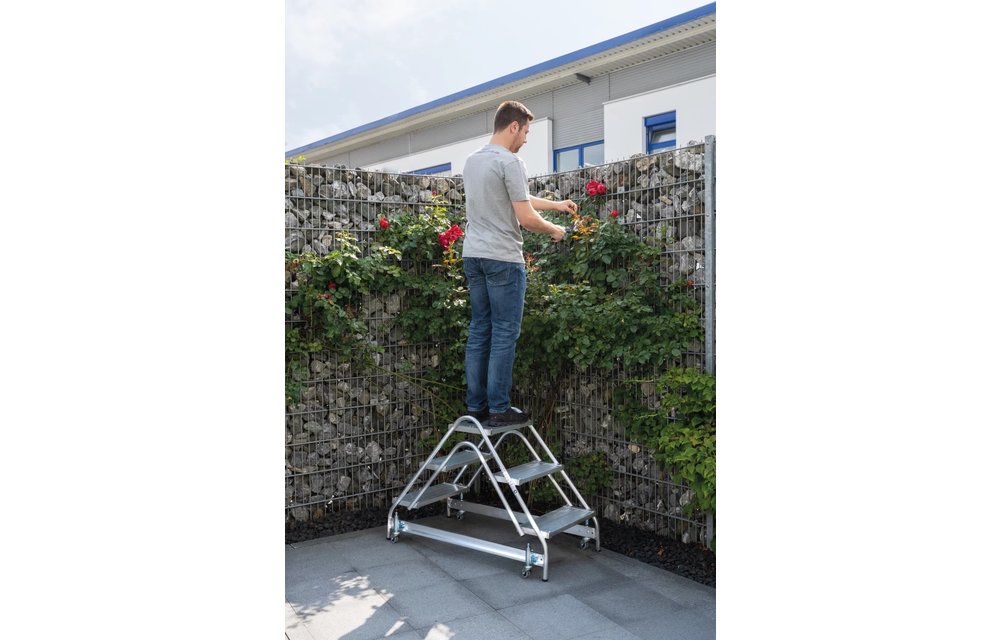 Plateautrap, alu treden, 2x2, dubbelzijdig begaanbaar