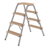 Roossien Stalen opstap met 4 houten treden