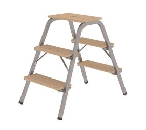 Munk Stalen opstap met 3 houten treden