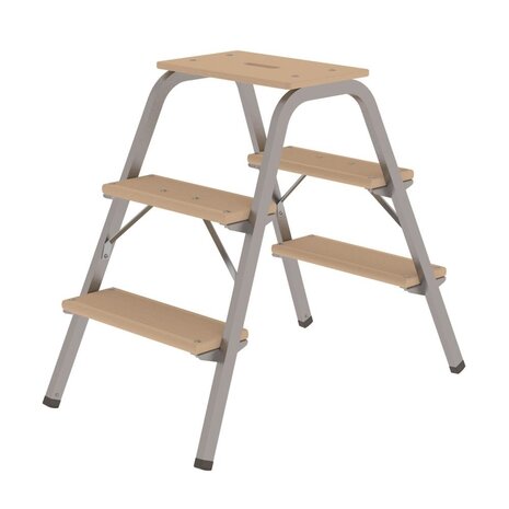 Roossien Stalen opstap met 3 houten treden Roossien Stalen opstap met 3 houten treden