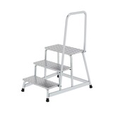 Munk Aluminium plateautrap, 3 treden met handleuning Munk Aluminium plateautrap, 3 treden met handleuning