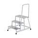 Roossien Aluminium plateautrap, 3 treden met handleuning