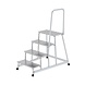 Munk Aluminium plateautrap, 4 treden met handleuning Munk Aluminium plateautrap, 4 treden met handleuning