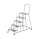 Munk Aluminium plateautrap, 5 treden met handleuning Munk Aluminium plateautrap, 5 treden met handleuning
