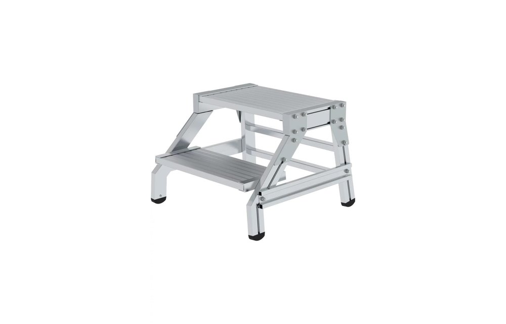 Aluminium werkplatform, 2 aluminium treden