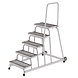 Roossien Verrijdbare plateautrap, 5 staal roostertreden met handleuning