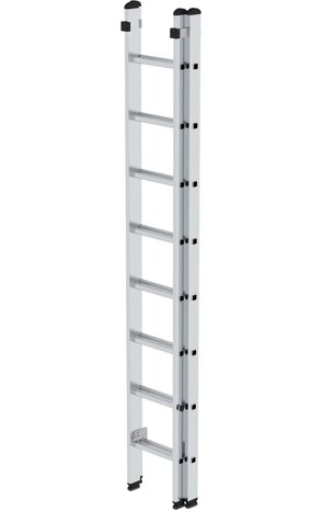 Roossien 2-delige aluminium opsteekladder, 2x8 sporten