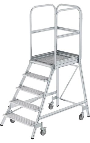 Munk Aluminium bordestrap met 5 stalen treden