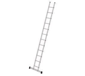 Munk Aluminium enkele ladder, 12 sporten (350 mm breed) met stabilisatiebalk Munk Aluminium enkele ladder, 12 sporten (350 mm breed) met stabilisatiebalk