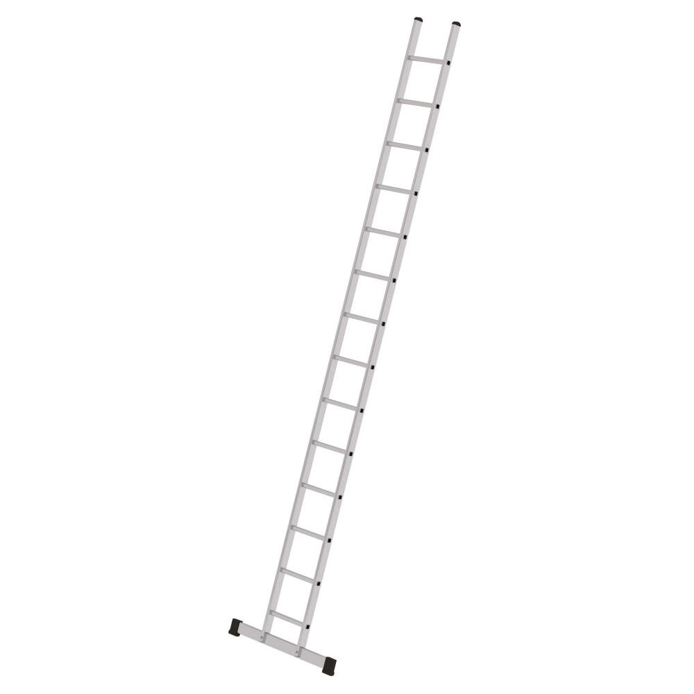 Munk Aluminium enkele ladder, 14 sporten (350 mm breed) met stabilisatiebalk Munk Aluminium enkele ladder, 14 sporten (350 mm breed) met stabilisatiebalk