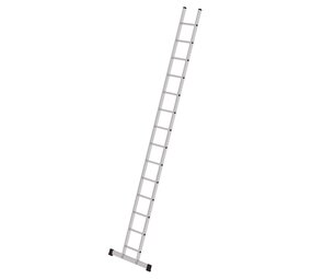Munk Aluminium enkele ladder, 14 sporten (350 mm breed) met stabilisatiebalk Munk Aluminium enkele ladder, 14 sporten (350 mm breed) met stabilisatiebalk