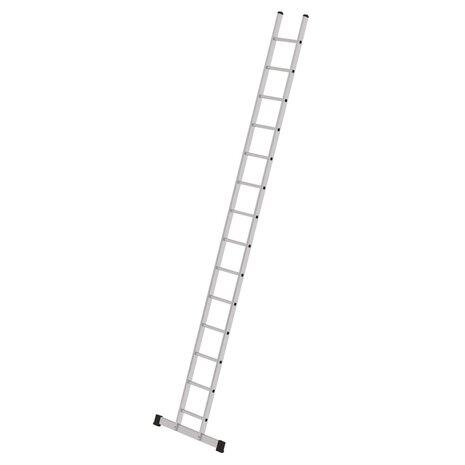 Munk Aluminium enkele ladder, 14 sporten (350 mm breed) met stabilisatiebalk Munk Aluminium enkele ladder, 14 sporten (350 mm breed) met stabilisatiebalk