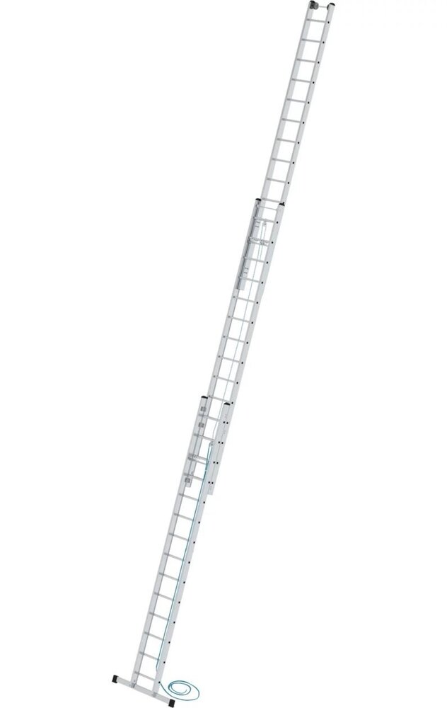 Roossien 3-delige optrekladder, 3x14 sporten met standaard stabilisatiebalk Roossien 3-delige optrekladder, 3x14 sporten met standaard stabilisatiebalk