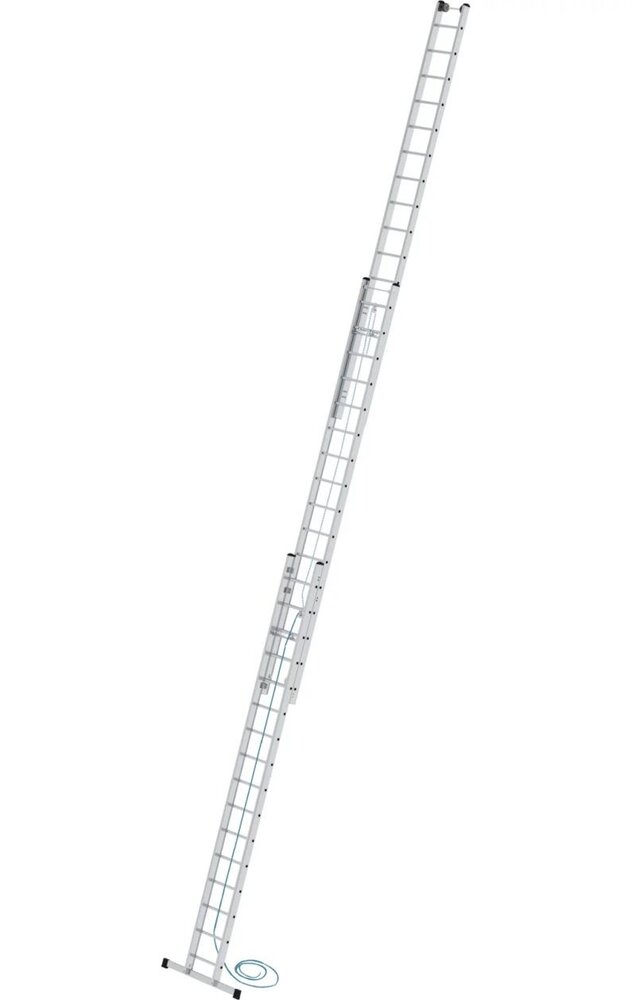 Roossien 3-delige optrekladder, 3x16 sporten met standaard stabilisatiebalk Roossien 3-delige optrekladder, 3x16 sporten met standaard stabilisatiebalk