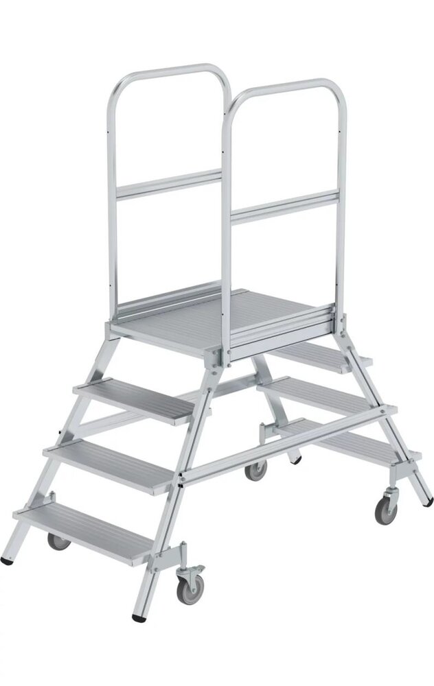 Munk Aluminium dubbele bordestrap, 2x4 treden Munk Aluminium dubbele bordestrap, 2x4 treden