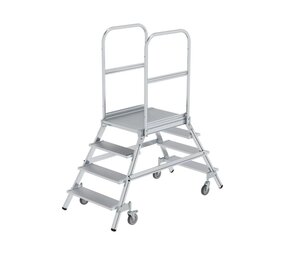 Roossien Aluminium dubbele bordestrap, 2x4 treden Roossien Aluminium dubbele bordestrap, 2x4 treden