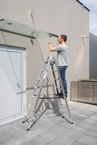 Munk Aluminium dubbele ladder, 2x7 sporten Munk Aluminium dubbele ladder, 2x7 sporten
