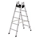Roossien Aluminium dubbele ladder, 2x5 sporten