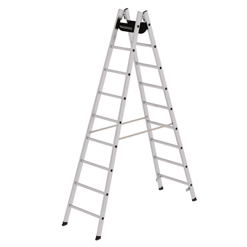 Roossien Aluminium dubbele ladder, 2x9 sporten