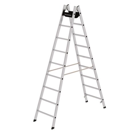 Roossien Aluminium dubbele ladder, 2x9 sporten