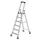 Roossien Aluminium industrietrap, 6 treden, verrijdbaar
