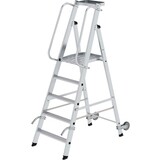 Roossien Verrijdbare platformtrap met 5 treden en leuning Roossien Verrijdbare platformtrap met 5 treden en leuning