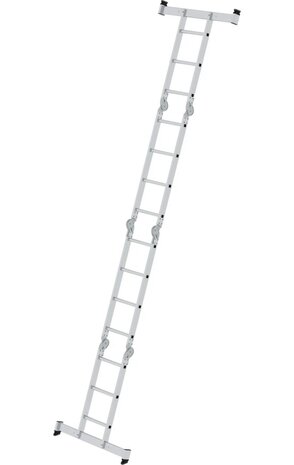 Munk 4-delige aluminium vouwladder, 2x3+2x4, met stabilisatiebalk Munk 4-delige aluminium vouwladder, 2x3+2x4, met stabilisatiebalk