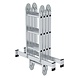 Roossien 4-delige aluminium vouwladder, 2x3+2x4, met stabilisatiebalk