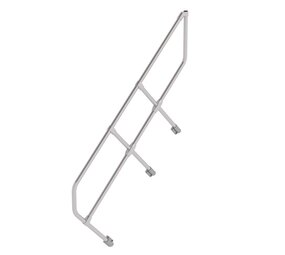 Munk Tweede leuning voor aluminium vaste trap 45°, 6 treden