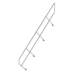 Munk Tweede leuning voor aluminium vaste trap 45°, 11 treden