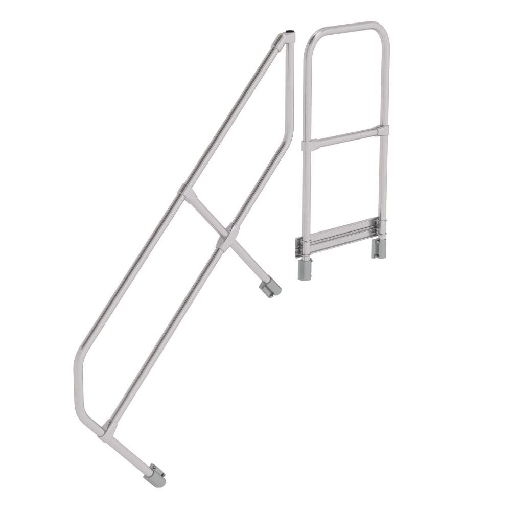 Roossien Tweede leuning voor aluminium vaste trap met platform 45°, 5 treden