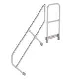 Roossien Tweede leuning voor aluminium vaste trap met platform 45°, 5 treden